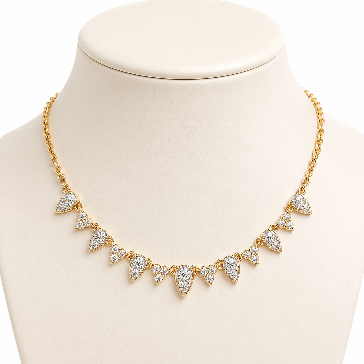 Stacked Grace Pear Diamond Necklace