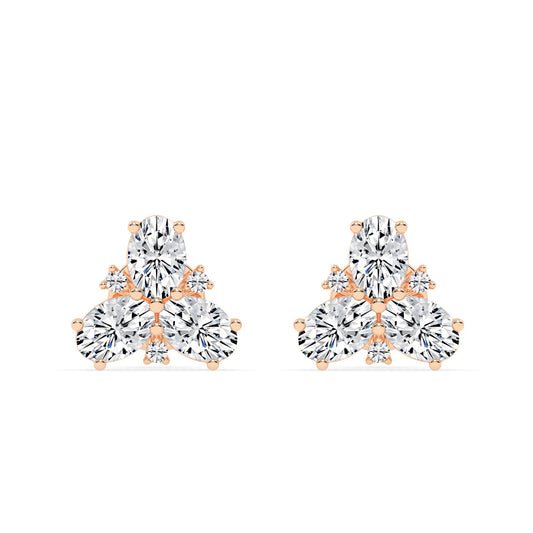 Trilogy Blossom Sparkle Stud Earrings