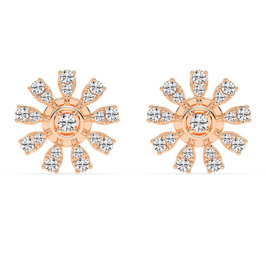 Glimmering Floral Burst Stud Earrings