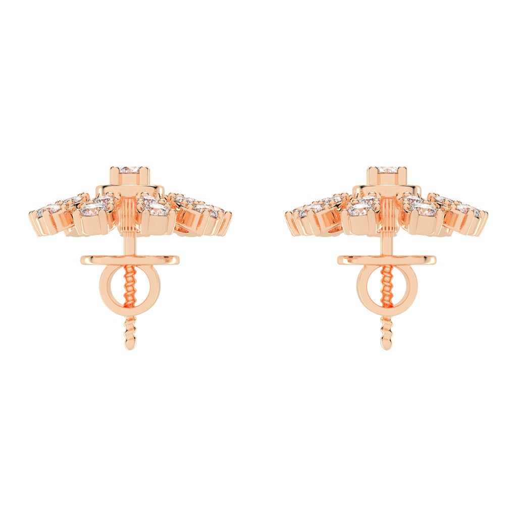 Glimmering Floral Burst Stud Earrings