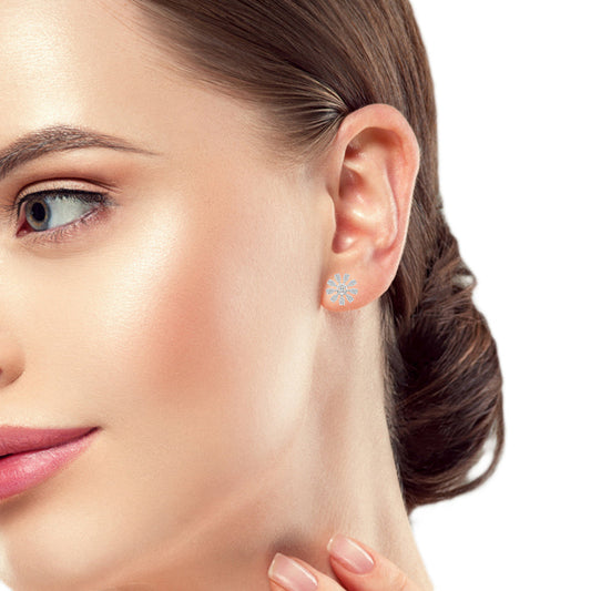 Glimmering Floral Burst Stud Earrings
