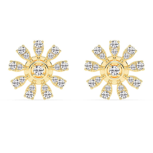 Glimmering Floral Burst Stud Earrings