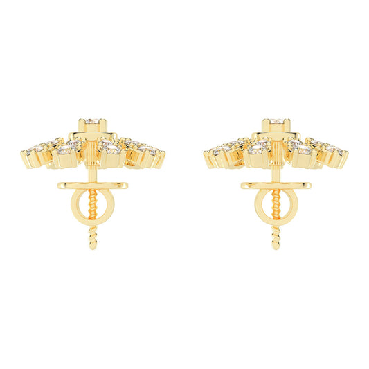 Glimmering Floral Burst Stud Earrings