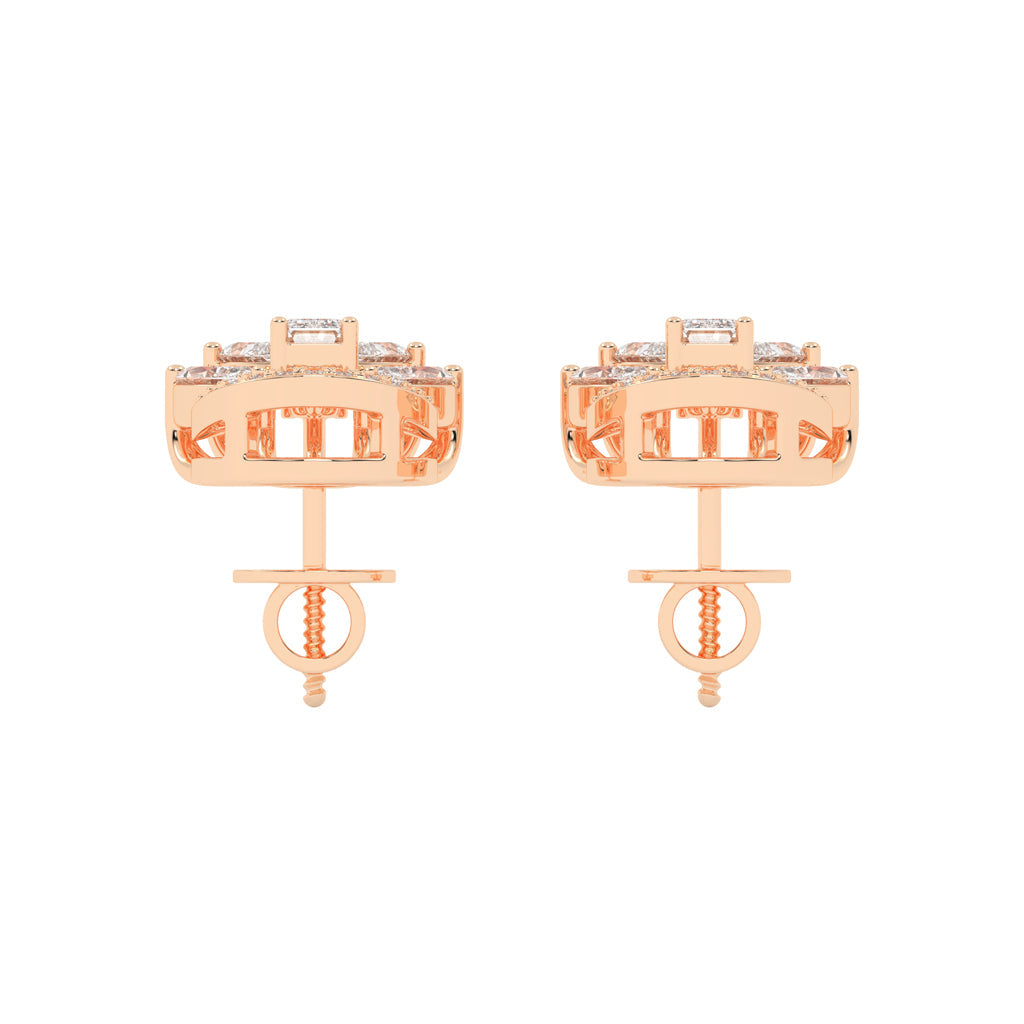 Regal Fan Cluster Stud Earrings