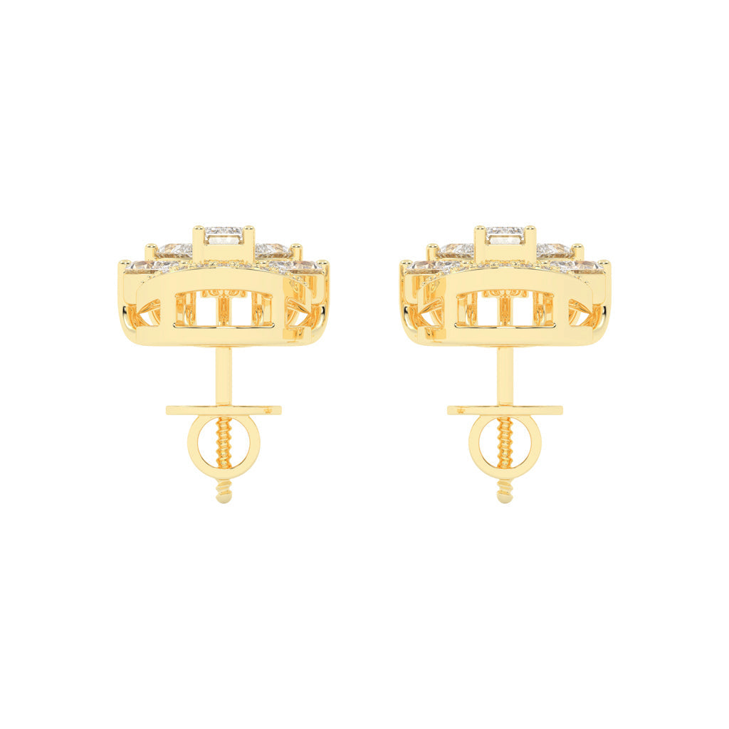 Regal Fan Cluster Stud Earrings
