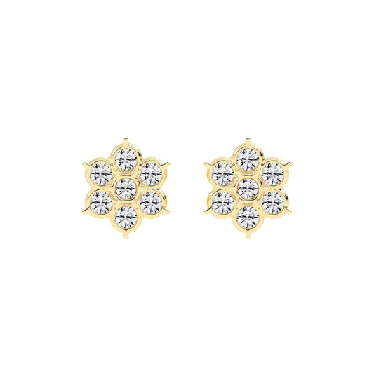 Aurelia Bezel Set Round Lab Diamond Stud Earrings