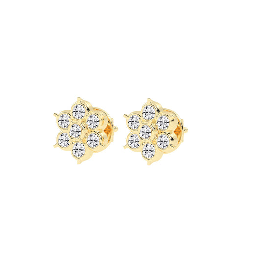 Aurelia Bezel Set Round Lab Diamond Stud Earrings