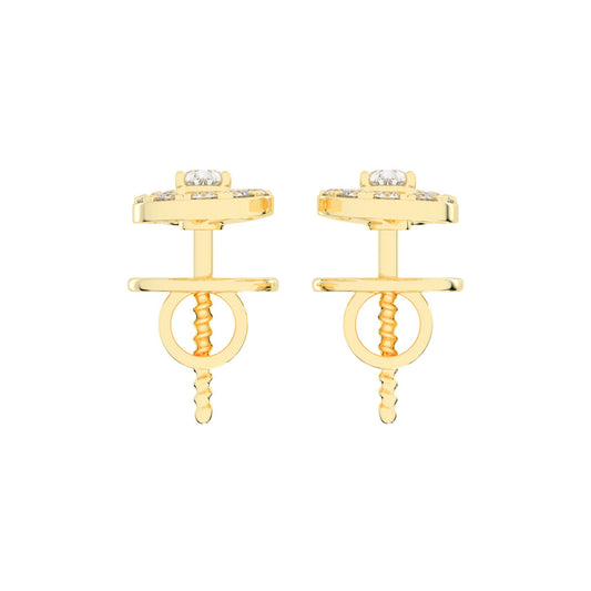 Infinity Embrace Pear Halo Diamond Studs