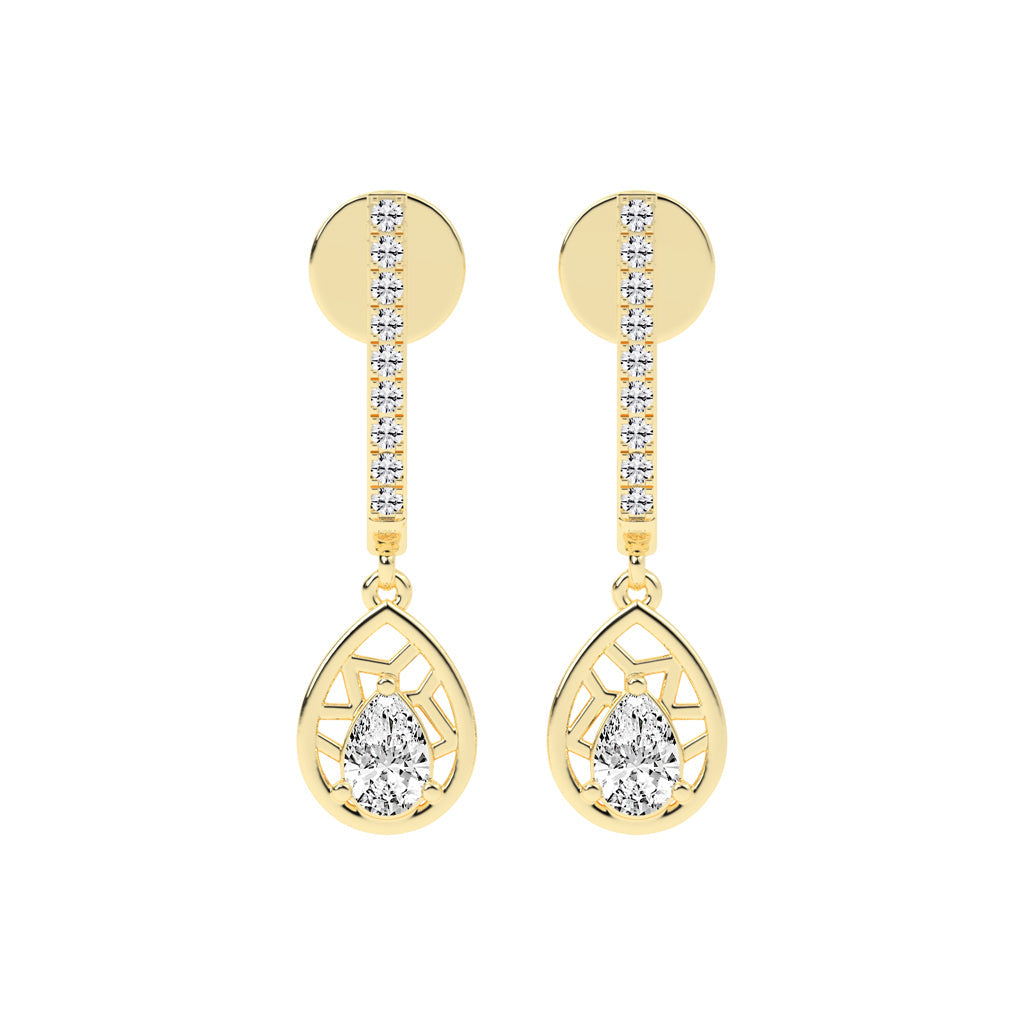 Linear Luxe Teardrop Dangle Earrings