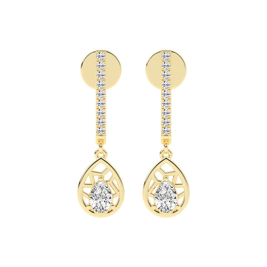 Linear Luxe Teardrop Dangle Earrings