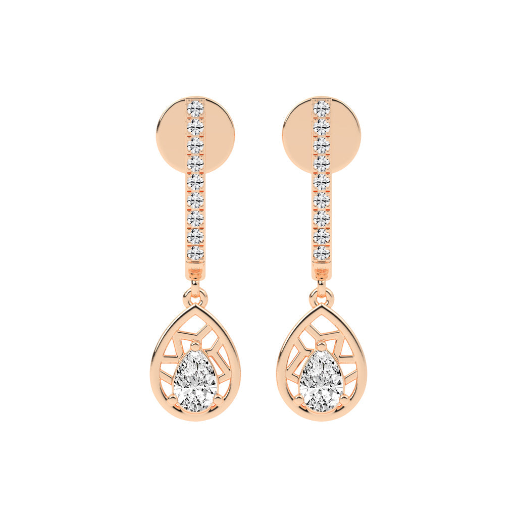 Linear Luxe Teardrop Dangle Earrings