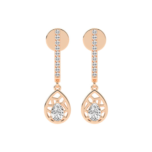Linear Luxe Teardrop Dangle Earrings