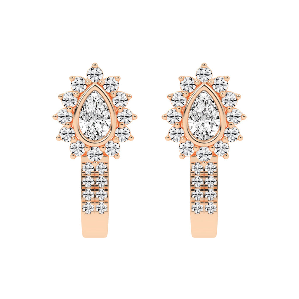 Sunburst Tear PavÃ© Bar Earrings