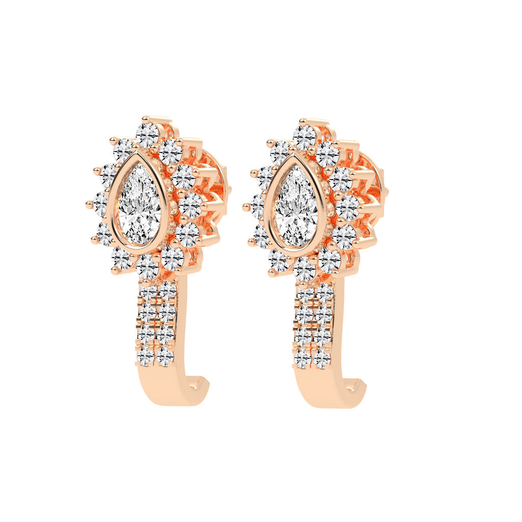 Sunburst Tear PavÃ© Bar Earrings