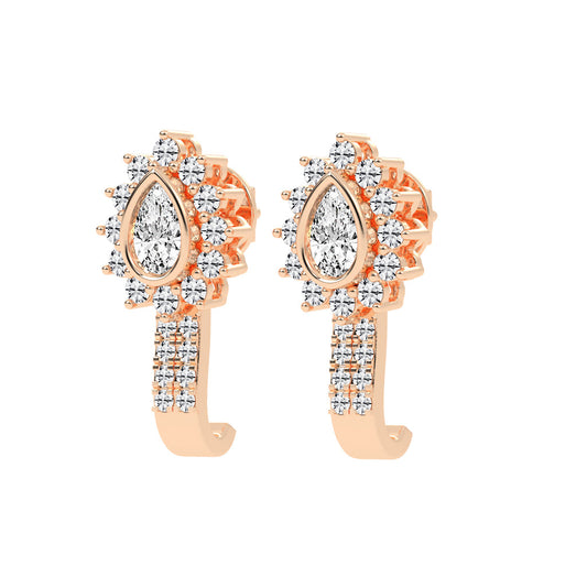 Sunburst Tear PavÃ© Bar Earrings