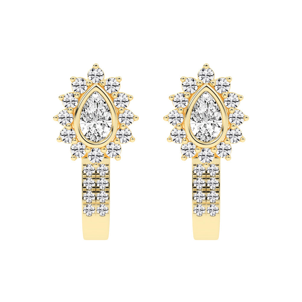 Sunburst Tear PavÃ© Bar Earrings