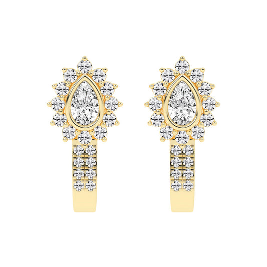 Sunburst Tear PavÃ© Bar Earrings