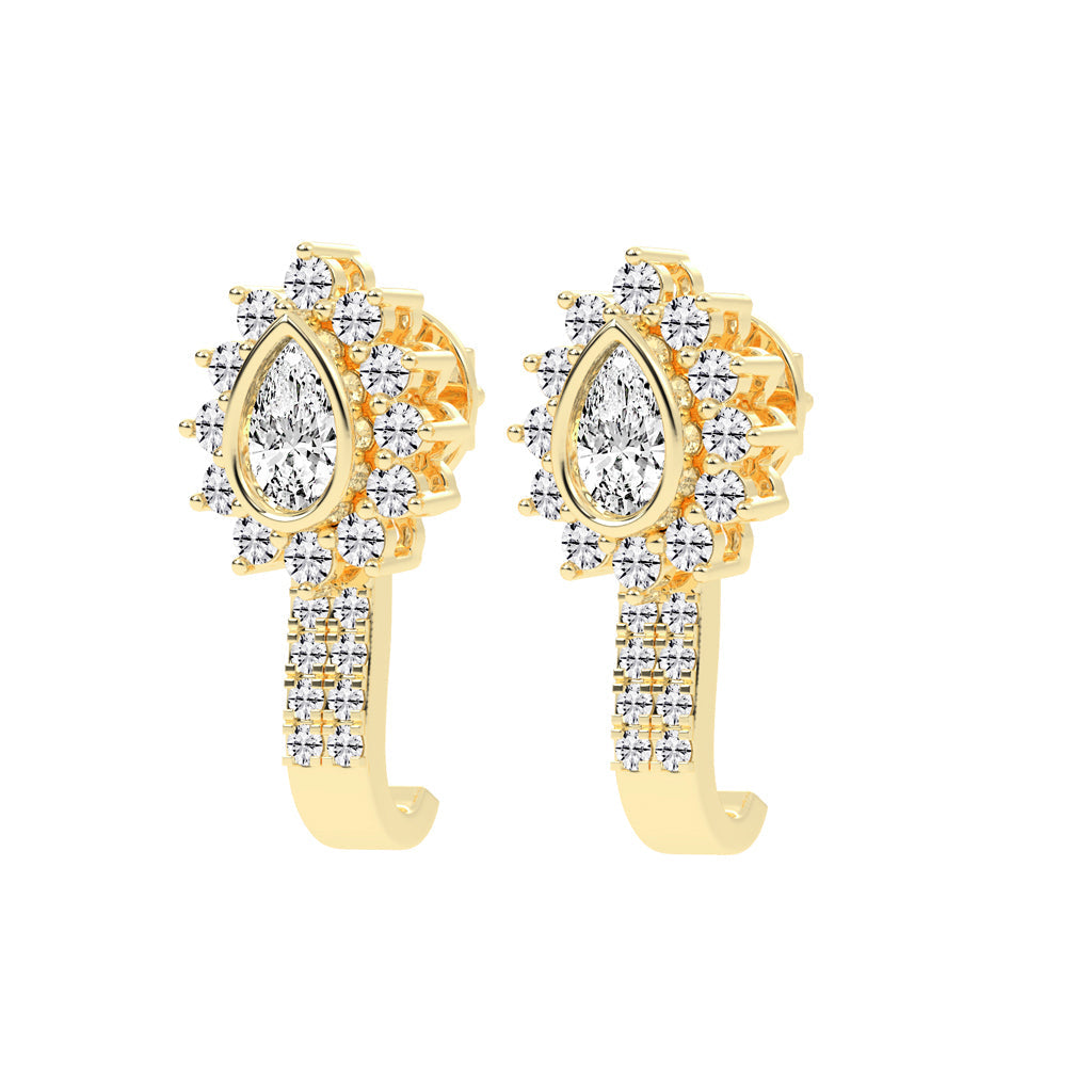 Sunburst Tear PavÃ© Bar Earrings