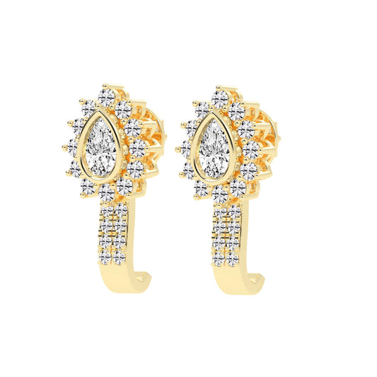 Sunburst Tear PavÃ© Bar Earrings