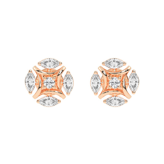 Celestial Marquise Bloom Diamond Cluster Studs