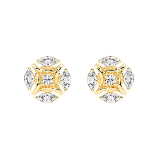 Celestial Marquise Bloom Diamond Cluster Studs