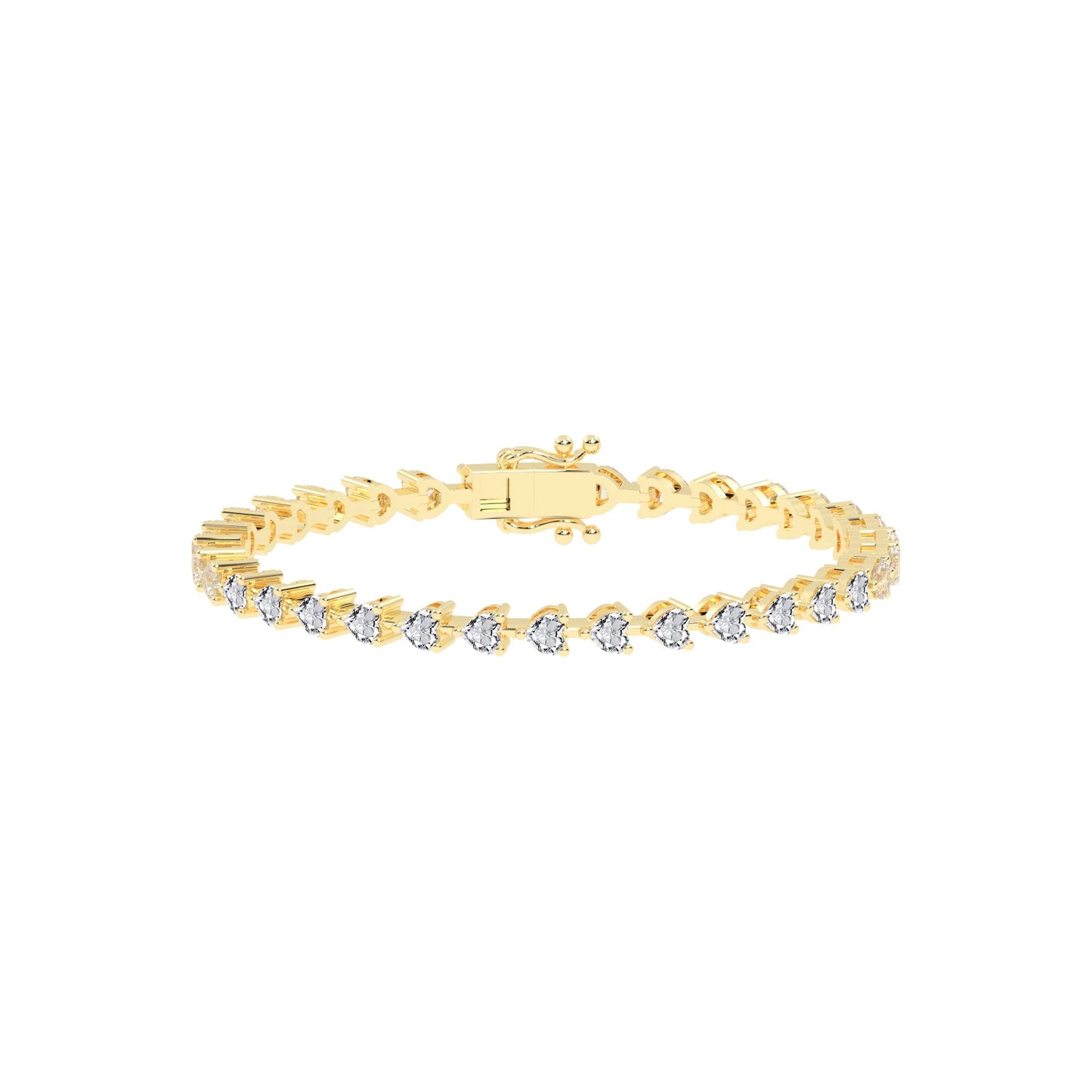 Nyssa Heart Cut Tennis Lab Diamond Bracelet