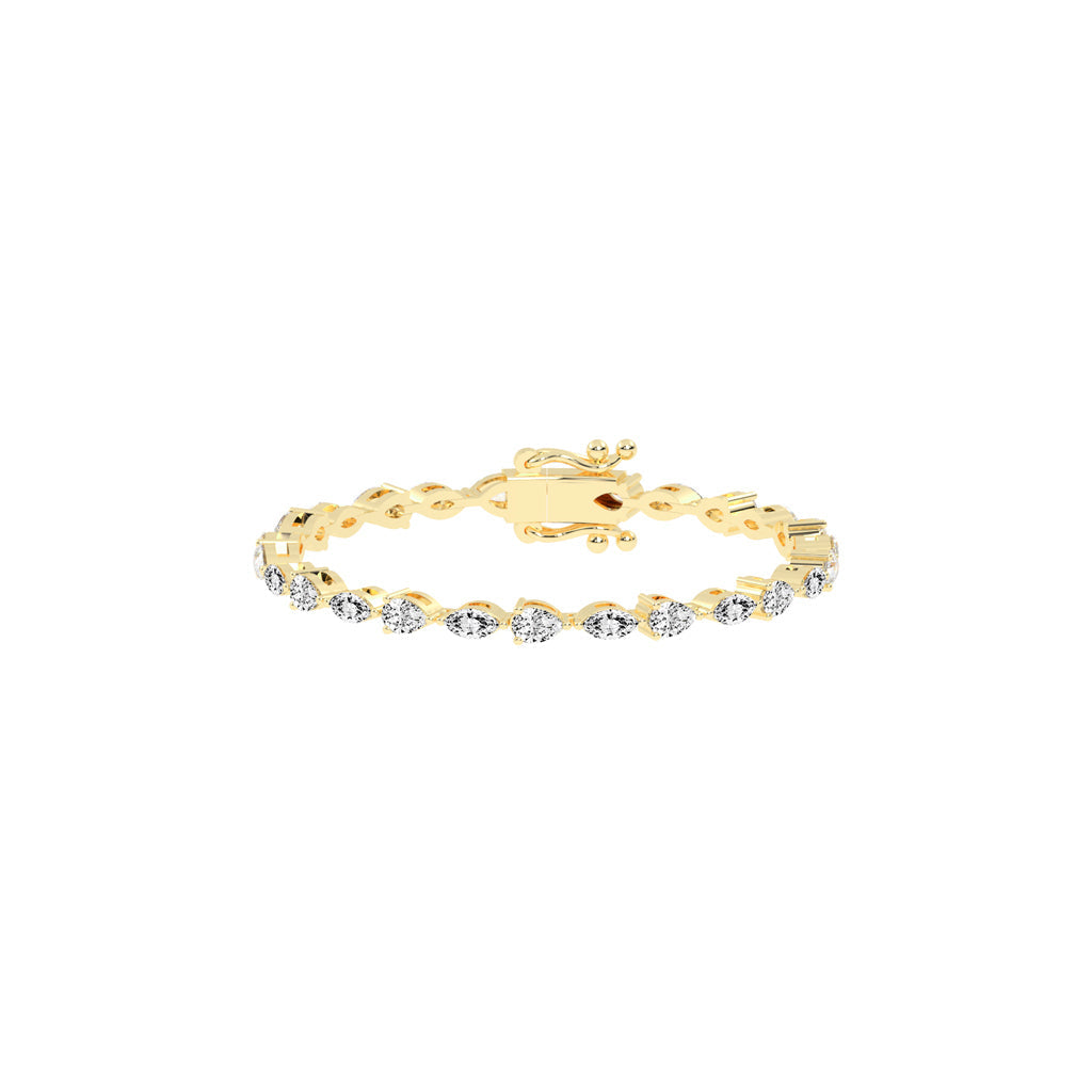 Rinna 3.75Ct Shared Setting Fancy Lab Diamond Bracelet