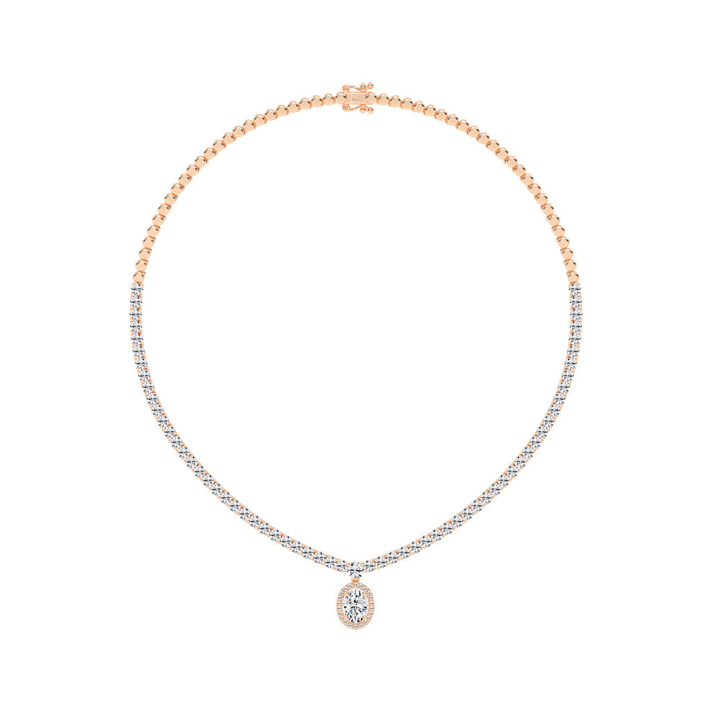 Solana Oval Drop Diamond Necklace