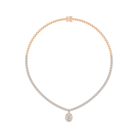 Solana Oval Drop Diamond Necklace