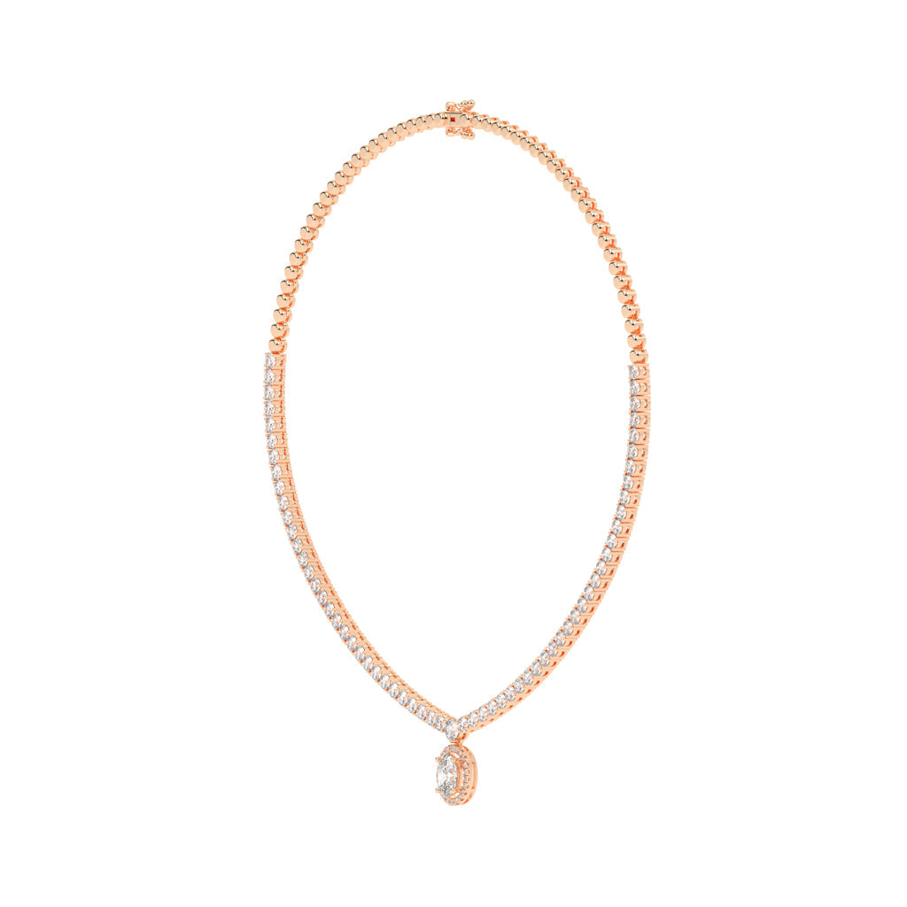 Solana Oval Drop Diamond Necklace