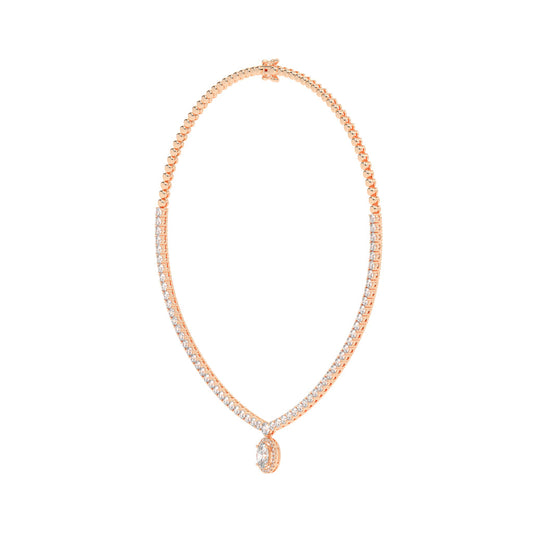 Solana Oval Drop Diamond Necklace