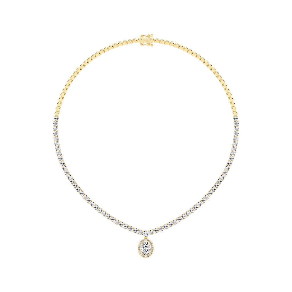 Solana Oval Drop Diamond Necklace