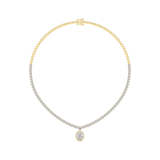 Solana Oval Drop Diamond Necklace