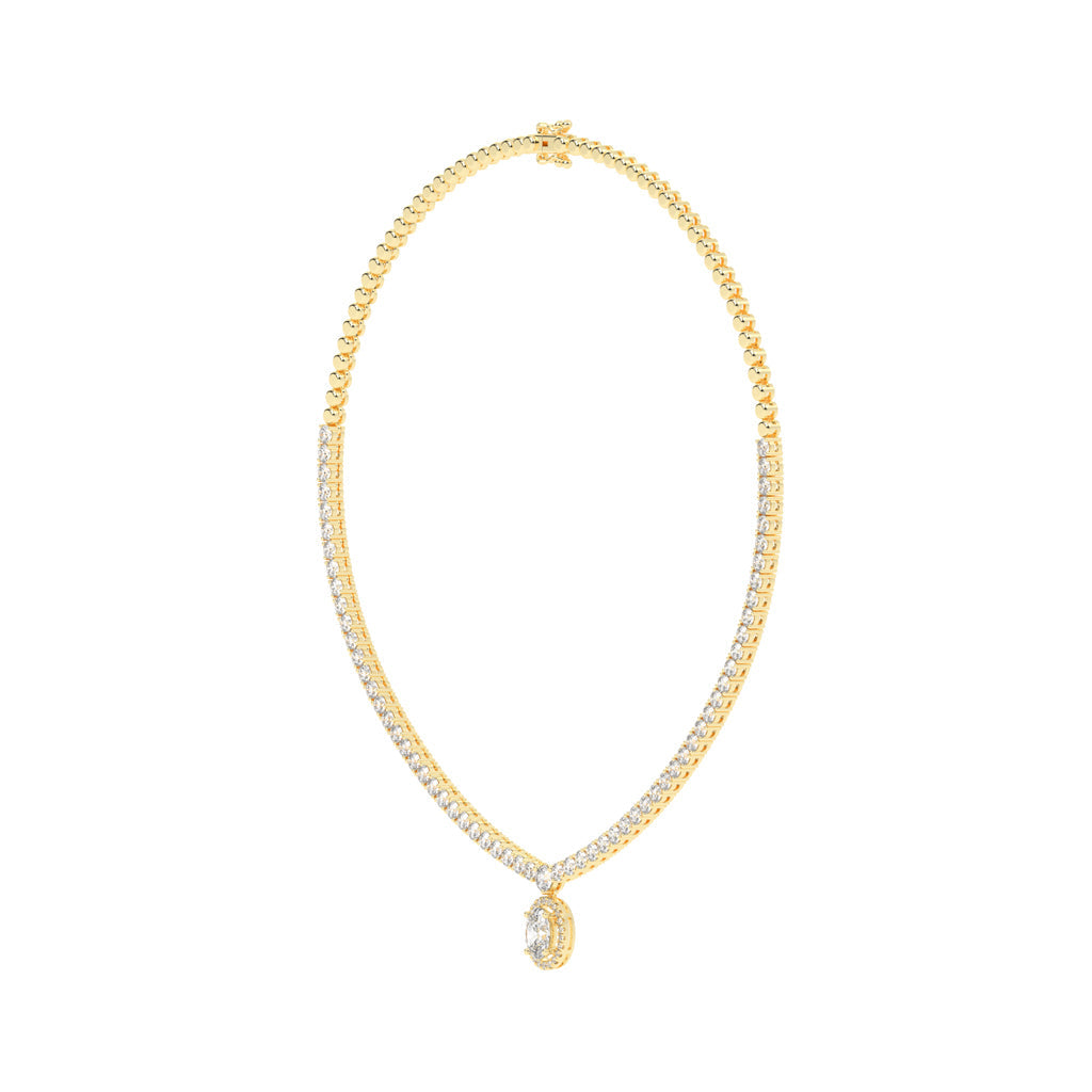 Solana Oval Drop Diamond Necklace