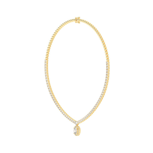 Solana Oval Drop Diamond Necklace