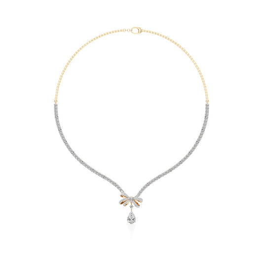 Diamond Ribbon Drop Necklace