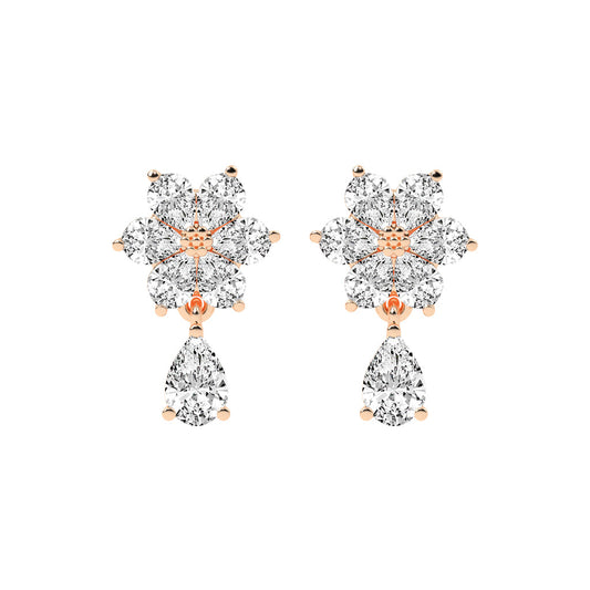 3.25Ct Pear Shape Gold Fancy Studs Earrings