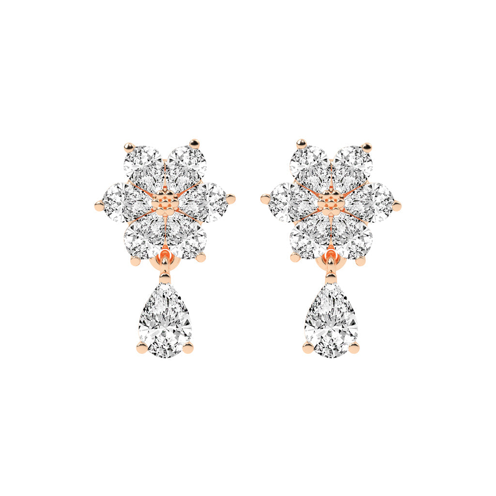 3.25Ct Pear Shape Gold Fancy Studs Earrings