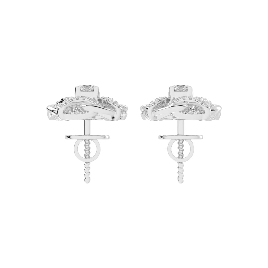 0.5Ct Round Shape Gold Fancy Studs Earrings
