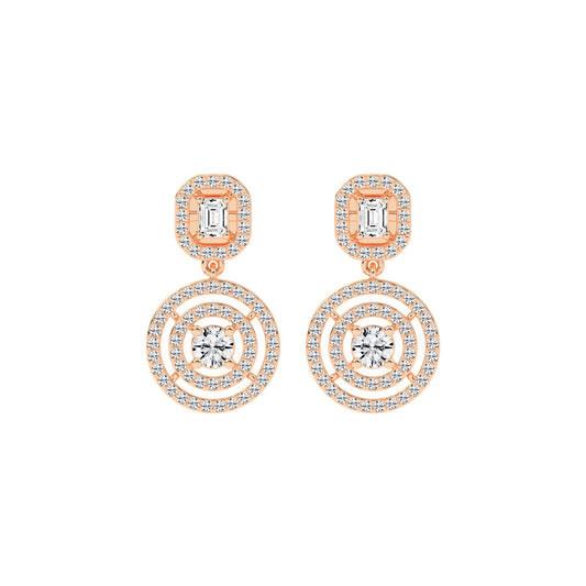 2Ct Round Statement Dangle Earrings