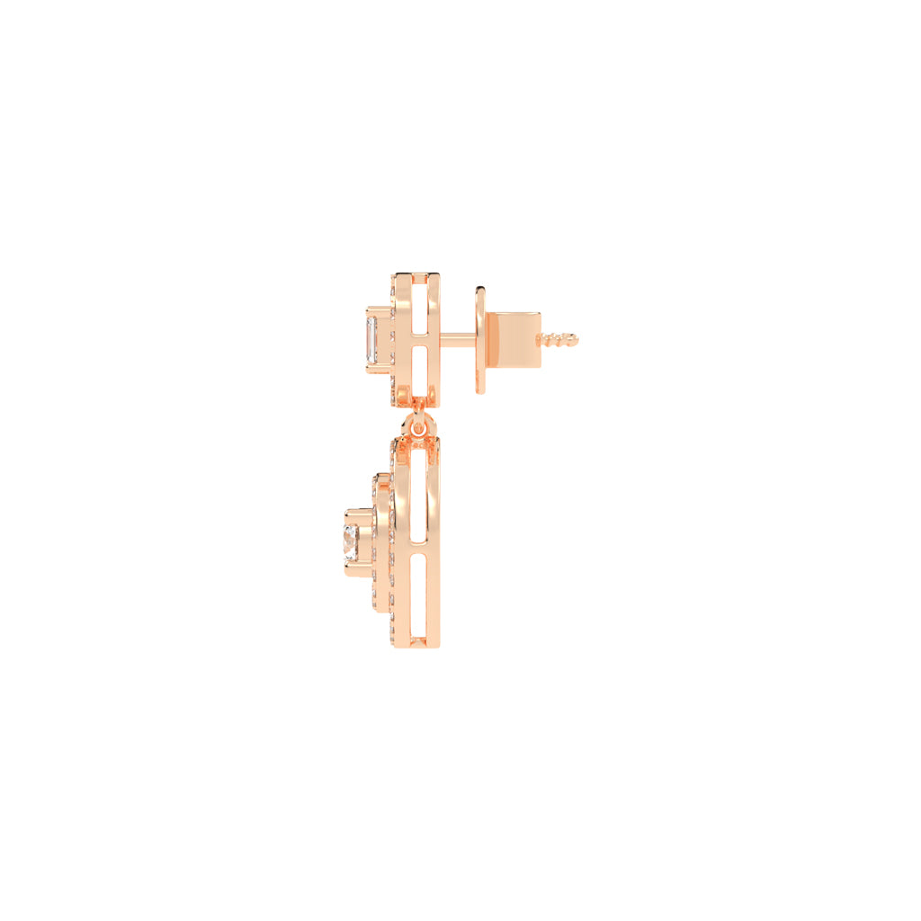 2Ct Round Statement Dangle Earrings