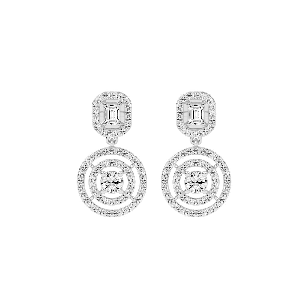 2Ct Round Statement Dangle Earrings