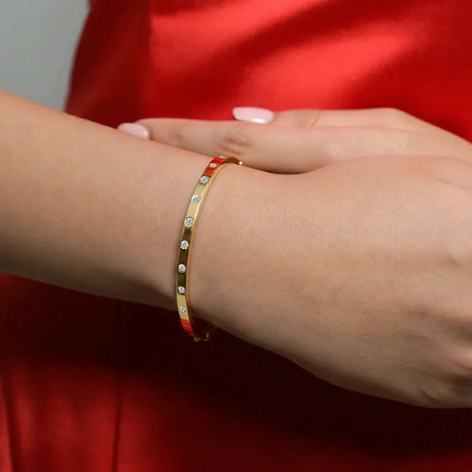 Flush Set Lab Diamond Openable Bangle Bracelet