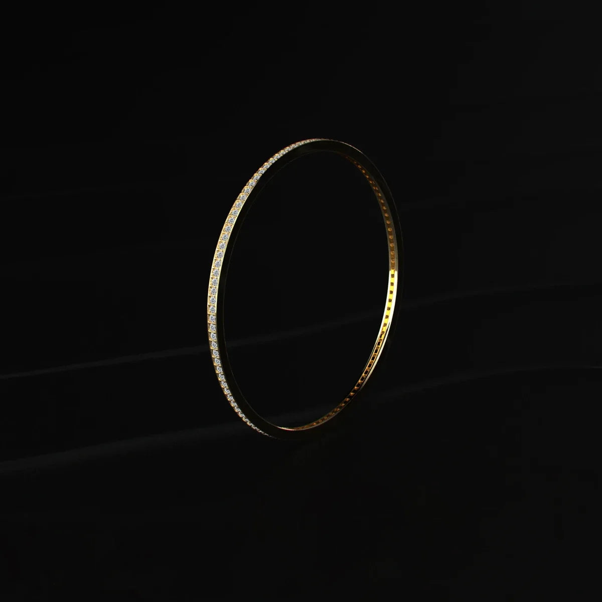 Round Brilliant Cut Diamond Tennis Bangle