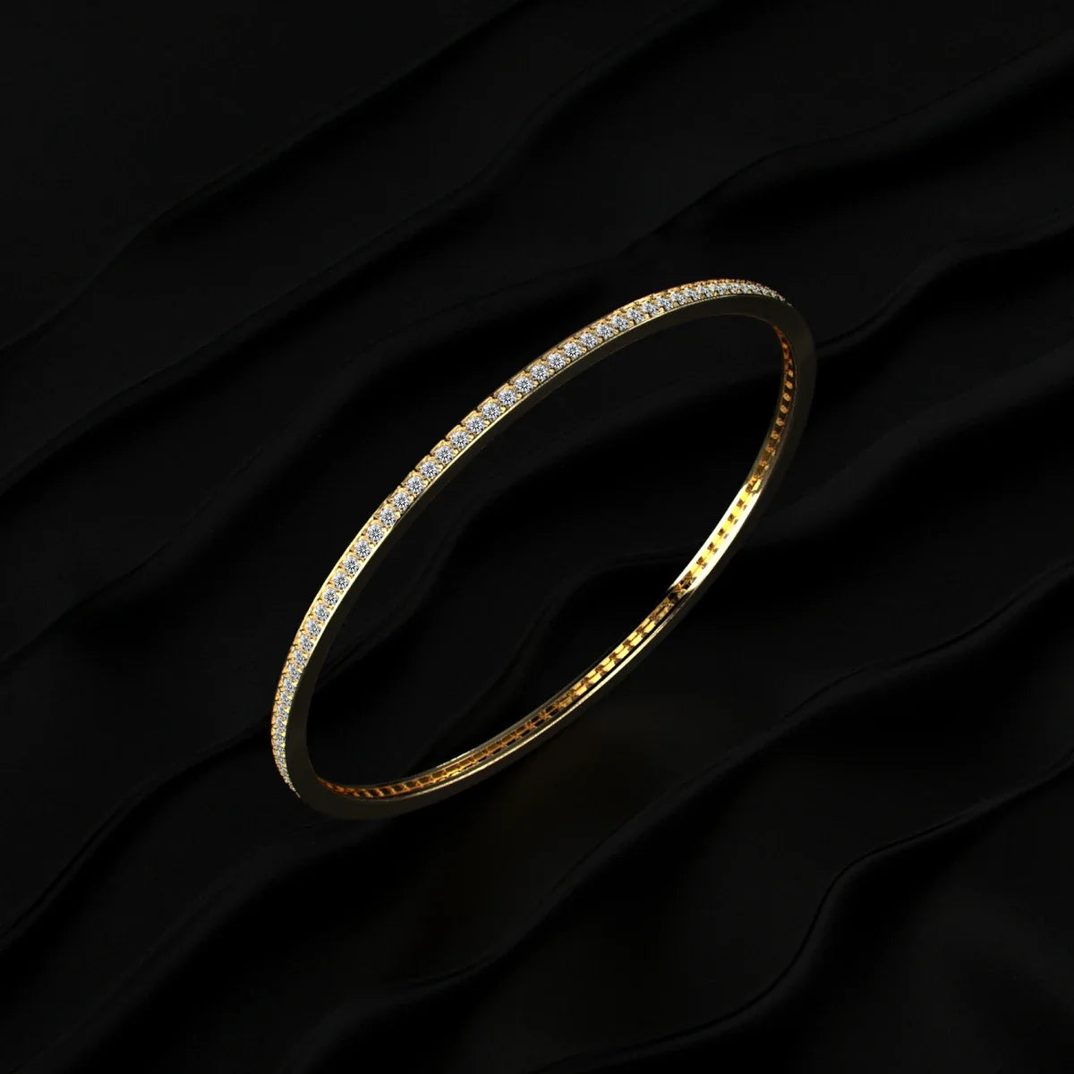 Round Brilliant Cut Diamond Tennis Bangle