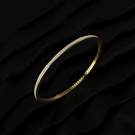 Round Brilliant Cut Diamond Tennis Bangle