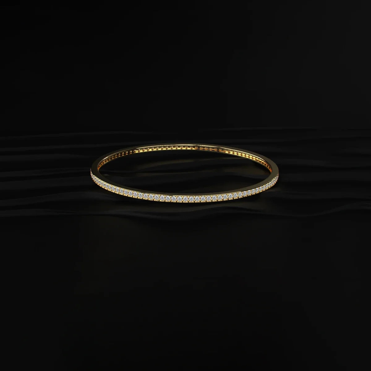 Round Brilliant Cut Diamond Tennis Bangle