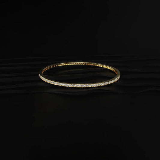 Round Brilliant Cut Diamond Tennis Bangle