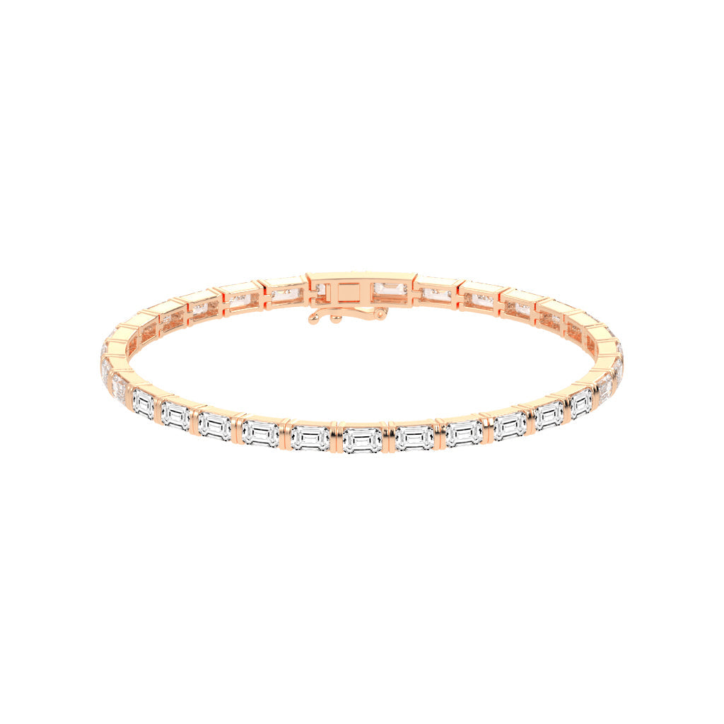 Nivara Emerald Cut Tennis Lab Diamond Bracelet