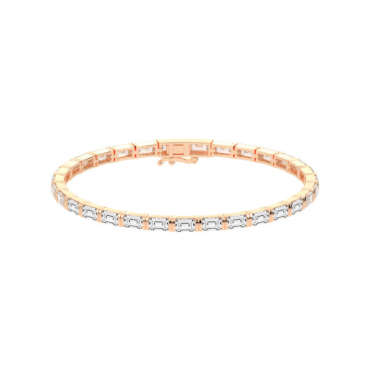 Nivara Emerald Cut Tennis Lab Diamond Bracelet